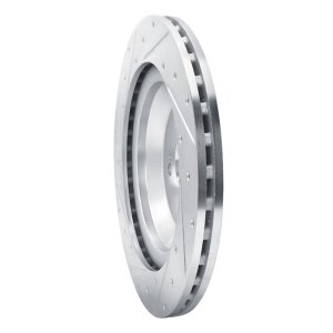 Mercedes-Benz S400 Brake Rotor (1) - Rear Right - R1 Concepts - Drilled & Slotted - Silver - `14-`21